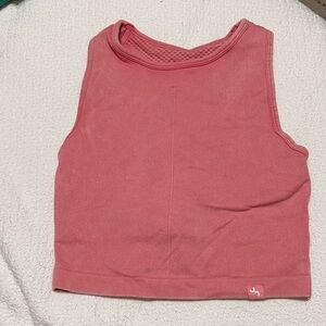 JoyLab Coral Pink Ribbed Crop Tank Top